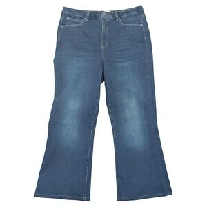 Soft Surroundings Womens 16 S Dark Wash Boot Leg Stretch Jeans Blue Denim Pants